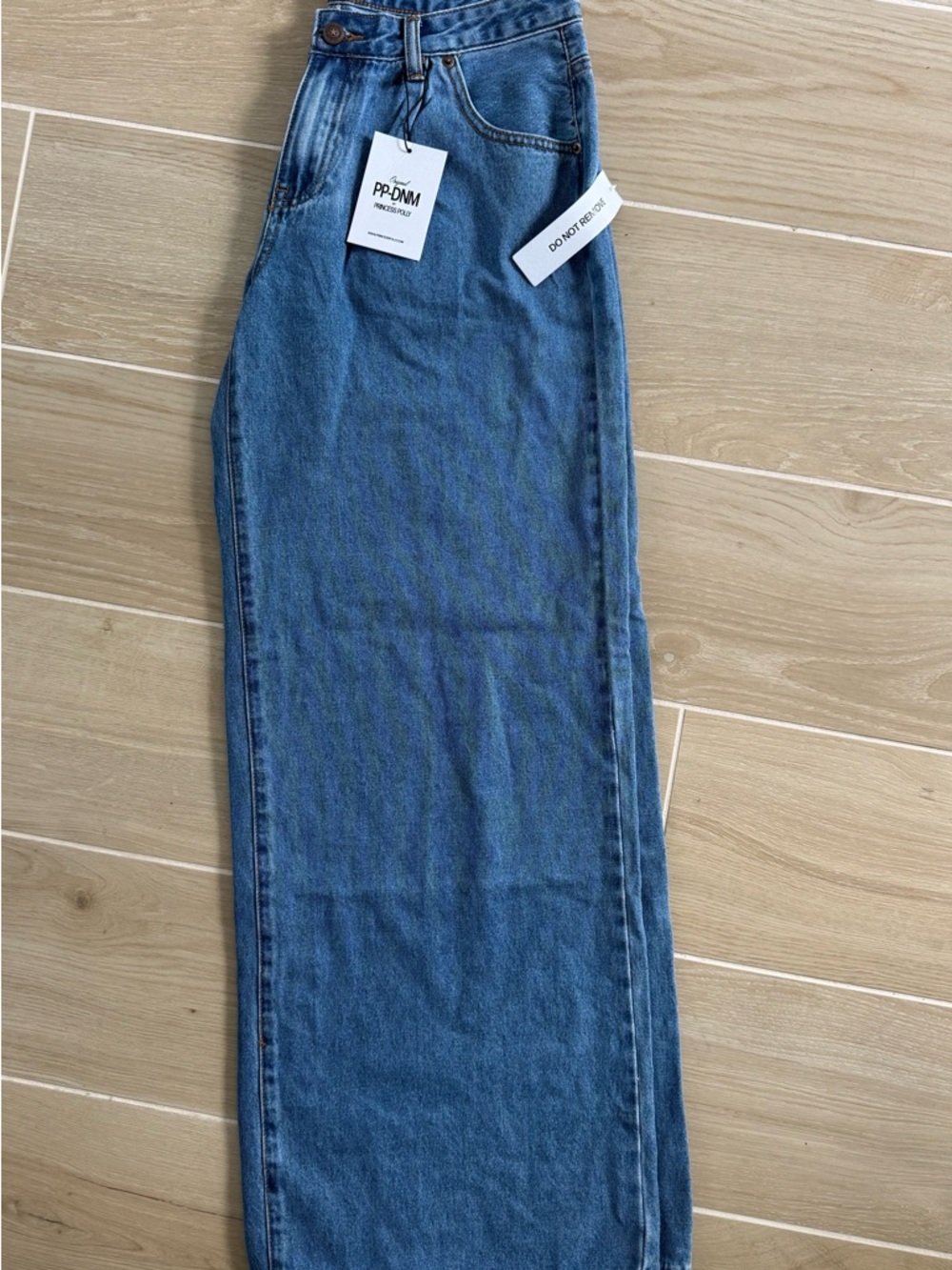 Princess Polly Mid-Rise Straight Leg Jeans — Blue Denim